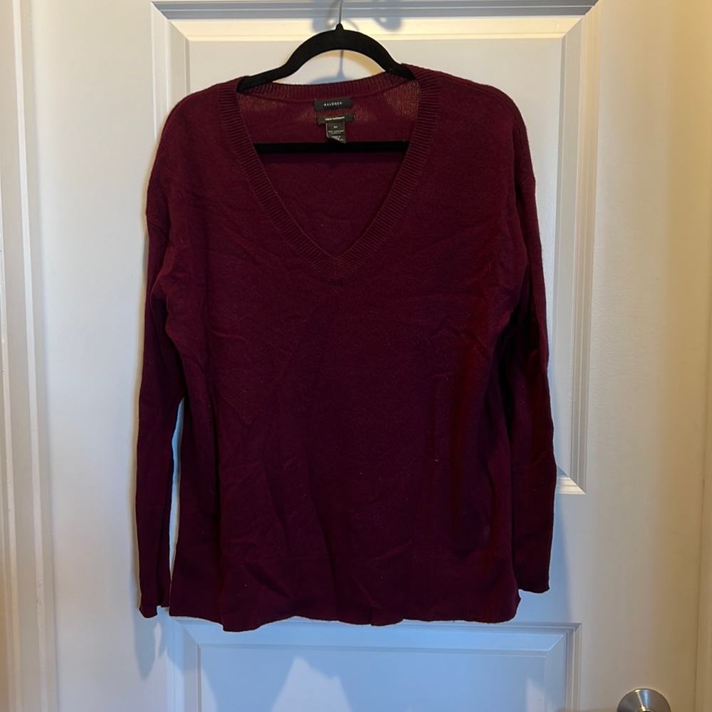 Halogen Cashmere V-Neck Sweater